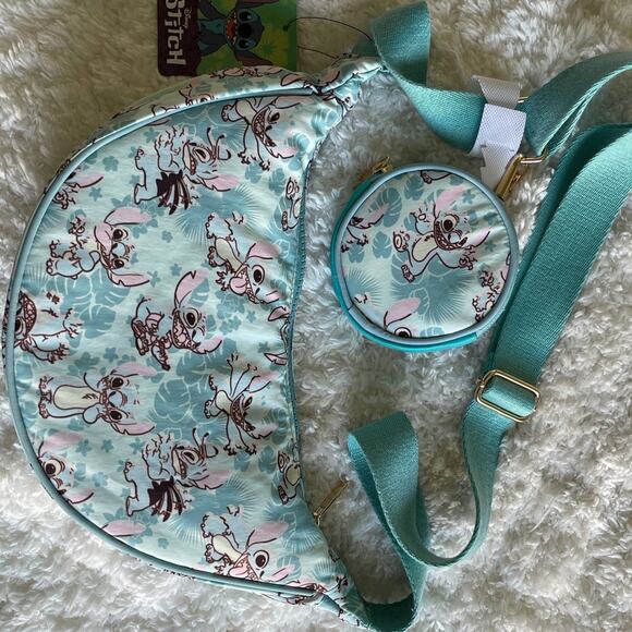 Bioworld Lilo & Stitch Tropical Stitch Purse + Detachable Coin Pouch NEW Disney - Picture 11 of 11